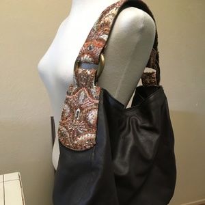 Beautiful SANTI Brown Leather Handbag with Ornate